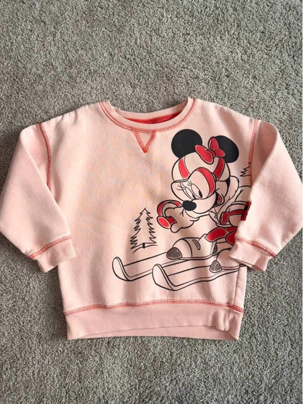 Disney Minnie Mouse Girls Skiing Sweatshirt Pink Size 4T